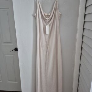 By Together Cream Slip Maxi Dress with Cowl Neck